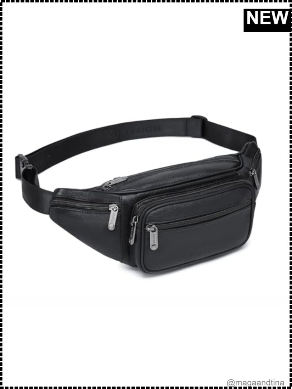 Genuine Leather Waist Pack Fanny Pack Adjustable Belt